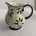 Temptations By Tara Old World Black Flowers Creamer Pitcher Kitchen Collectible. Fixed Price $19.95.