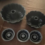 Nordic Ware Bundt Cake Mold Set Black Metal Oven Safe 6 Cup Capacity Lot Of 5. Fixed Price $20.00.