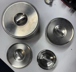 Vollrath Stainless Steel Oil Bath Dish Complete With Lid. Lot Of 3.. Fixed Price $149.00.