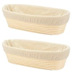 2 Pcs 10 Inch Oval Long Banneton Brotform Bread Dough Proofing Rising Rattan .... Fixed Price $33.69.