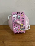 Hello Kitty By Sanrio Brie Baker Baking Dish W/heart Lid & Bamboo Spoon Spreader. Fixed Price $25.00.