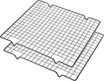 Lamoutor 2PCS Metal Kitchen Baking Cooling Rack Square 10 X 11 Inch, Black. Fixed Price $13.35.