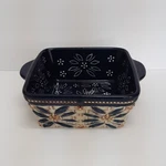 Temptations Old World 8" Square Ceramic Baking Dish Blue Beige 1.0 Qt. Fixed Price $18.99.