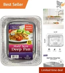 Aluminum Pans Half Size 9X13 Deep Heavy Duty 10 Pack For Baking Roasting. Fixed Price $32.98.