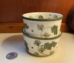 Vintage Baking Cup Ramekin Temptations Bakeware Vineyard Set Of Two 6 Oz. Fixed Price $10.00.