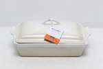 Nwt Creuset Rectangular 33CM Casserole With Lid Meringue 3.8L. Fixed Price $139.50.