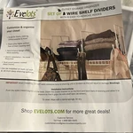 Evelots Set Of 2 Wire Shelf Dividers. Fixed Price $10.00.