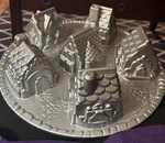 Nordic Ware Cozy Village Heavy Cast 81948 Cake Pan Gingerbread Cottage Houses. Fixed Price $27.98.