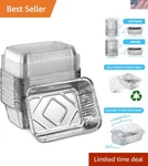Disposable Takeout Pans With Clear Lids 5LB Capacity Aluminum Foil Food Con.... Fixed Price $33.59.