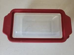 Vintage Anchor Take Bake 90S Clear Glass 1.5 Qt 5X9 Loaf Pan With Lid. Fixed Price $9.89.