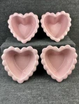 2004 Chantal Heart Shaped Scalloped Baking Dish Ramekin Stoneware Pink Brown. Fixed Price $24.00.