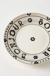 Anthropologie Bistro Tile Stoneware Dessert Bread Plates Paris Bonjour Set 4. Fixed Price $73.50.