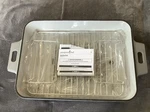 Pampered Chef 15 X 11" Enameled Cast Iron Roaster Casserole Pan Rack 100593. Fixed Price $99.99.