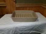 The Pampered Chef Stoneware #5121 Ridged Baker Pan Dish 9 X 6.75 1.75 Usa. Fixed Price $14.45.
