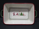 Cath Kidston London Ceramic Rectangular Roasting Dish Christmas Scene Heart Star. Fixed Price $29.99.