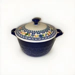 Pioneer Woman Mini Casserole With Lid Cobalt Blue Floral Design Nwt. Fixed Price $15.68.