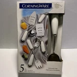 Vintage Corningware Stainless Steel Kitchen Utensil Set New Open Box. Fixed Price $11.95.