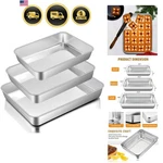 Baking Pans Set Of 3, Stainless Steel Sheet Cake For Oven - 12.5/10.5/9.4.... Fixed Price $55.39.