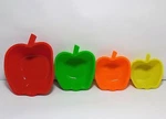 Smart Homes Set Of 4 Silicone Apple Shaped Measuring Cups. Fixed Price $14.99.