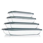 Komuee 8 Pieces Glass Baking Dish With Lids Rectangular Pan Bake.... Fixed Price $47.04.