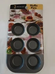 Bradshaw Set Of 2 Mini Non-stick Muffin/cupcake Pans (6 Cavities Each) Bnip!. Fixed Price $12.90.