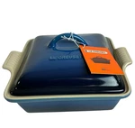 New Le Creuset 1.7 Qt Lapis Square Shallow Bake Dish With Lid. Fixed Price $70.00.