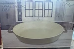 Stoneware Oval Baking Dish & Serving Le Regalo 12" X 9.25" 7 Cups Grey. Fixed Price $20.00.