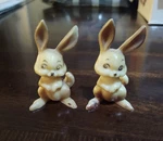 Vintage Set Wilton Plastic Cake Toppers Bunny Rabbits 2.5" Tall. Fixed Price $12.75.