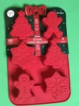 Core Kitchen Christmas Theme Silicone Baking 6 Cup Shaped Mold Pan Red Nwt. Fixed Price $11.96.