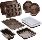 Chocolate Brown 10-PIECE Nonstick Bakeware Set With Muffin Pan. Fixed Price $185.99.