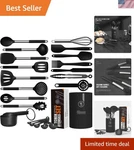 18-PIECE Silicone Utensil Set Durable & Dishwasher Safe For Bakers. Fixed Price $51.99.