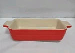 New Le Creuset Rectangular Baking Dish 18 Cm Carmin Red Approx. 7" 5". Fixed Price $31.49.