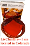 Bialetti Bread Warming Stone Wicker Basket And Red Linen. Fixed Price $24.93.