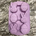 Wilton Easter Bunny & Egg 6 Cavity Pure Silicone Mold Rabbit Spring. Fixed Price $6.99.