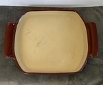 Pampered Chef Cranberry Large Shallow Baker #1388 Handles Stoneware. Fixed Price $59.99.