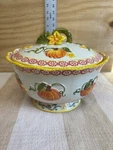 Temptations By Tara Old World Pumpkin Orange 3 Qt Baking Serving Bowl W/ Lid Gc. Fixed Price $39.39.