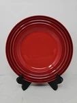 Creuset Red Dinner Plate Round Stoneware Lead Cadmium Free Modern Kitchen. Fixed Price $14.99.