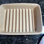 Pampered Chef Stoneware Ridged Baker Rectangle Bacon Roast Pan #5114 9X6.75X1.75. Fixed Price $30.94.
