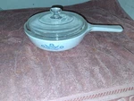 Vtg Corningware Blue Cornflower P-83-B 6.5 " Handled Skillet With Lid. Fixed Price $18.00.