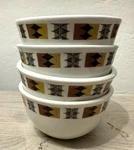 Ridgway Steelite Carnaby Vitreous China Bowls With Retro Geometric Pattern Set 4. Fixed Price $23.62.