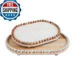 Mud Pie Raised Beaded Boards Small 8.5X12.75 Large 10.25X15.5 White. Fixed Price $72.15.