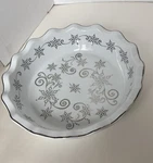 Temptations Winter SW914599 9" White/silver Snow Flakes Fluted Pie/quiche Dish. Fixed Price $24.00.