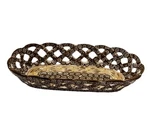 Temptations World Brown/gold 14-1/2"L-LATTICE-CERAMIC-BREAD Basket X Table. Fixed Price $13.00.