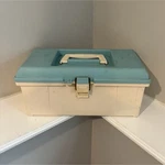 Wilton Blue White Cake Decorating Storage Box W/ Handle & Tray Vintage. Fixed Price $23.98.
