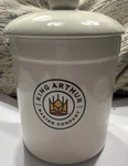 Chantal Arthur Baking Company Canister Crock Stoneware 7.5" Tall With Lid. Fixed Price $19.89.