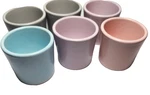 Cermer Baking Custard Ceramic Cups Gray Lavender Pink Blue Pastel Spain Set Of 6. Fixed Price $14.00.