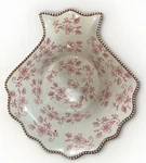 Temptations By Tara Red Floral Lace Scalloped Seashell Bowl. Fixed Price $15.05.