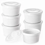 Dowan Ramekins 8 Oz Oven Safe With Lids, Creme Brulee Bowls, Porcela.... Fixed Price $31.57.