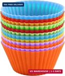12 Pcs Multicolored Silicone Cupcake Baking Cups, Reusable Muffin Liners Easy Cl. Fixed Price $9.12.