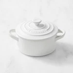 Of 6 Creuset 8OZ Mini Casserole Cocotte White Stoneware Holly Design. Fixed Price $150.00.